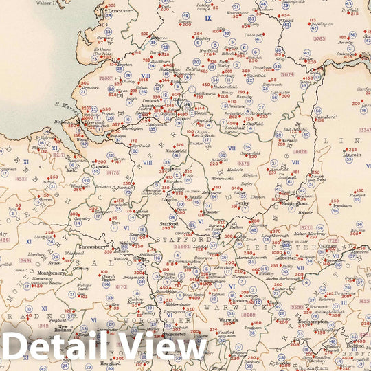 Historic Map : Statistical Atlas - 1881 England and Wales to Illustrate the Pauperism of the People. - Vintage Wall Art