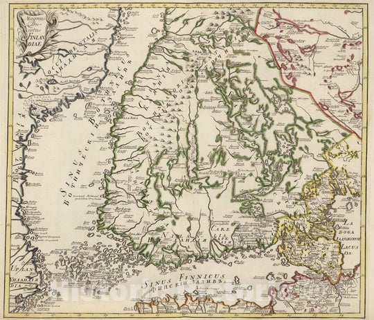 Historic Map : Russia; Finland, 1745 Magnus Ducatus Finlandiae , Vintage Wall Art