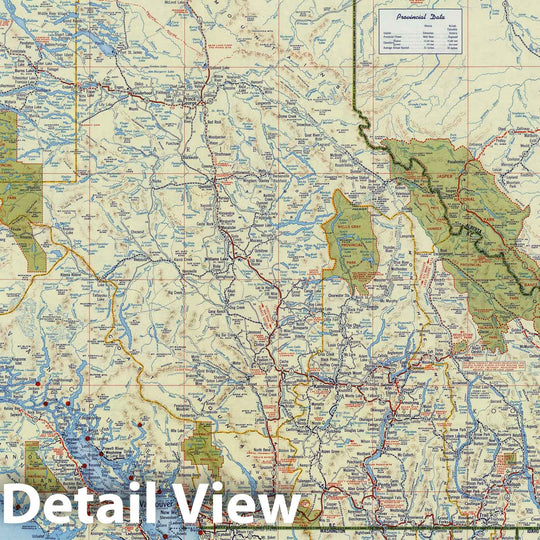 Historic Map : National Atlas - 1956 Shell British Columbia - Alberta. - Vintage Wall Art