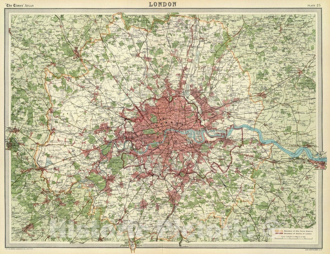 Historic Map : 1922 London. - Vintage Wall Art