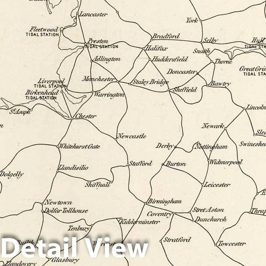 Historic Map : Survey Book - 1861 Index map of initial levelling in England and Wales - Vintage Wall Art