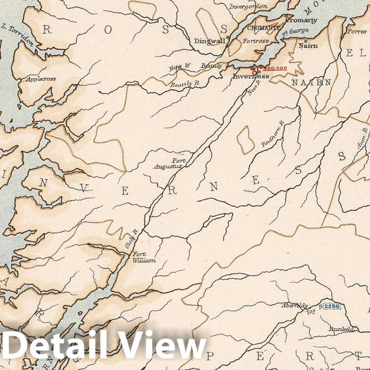 Historic Map : Statistical Atlas - 1881 Scotland to Illustrate the Hydrography (Water Supply) of the Country. - Vintage Wall Art