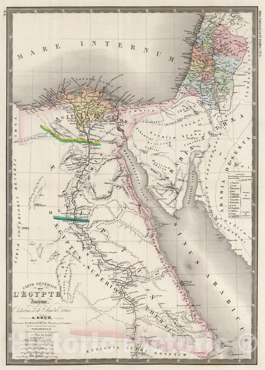 Historic Map : Egypt; Israel; Palestine; Saudi Arabia, 1875 Egypte Ancienne. , Vintage Wall Art