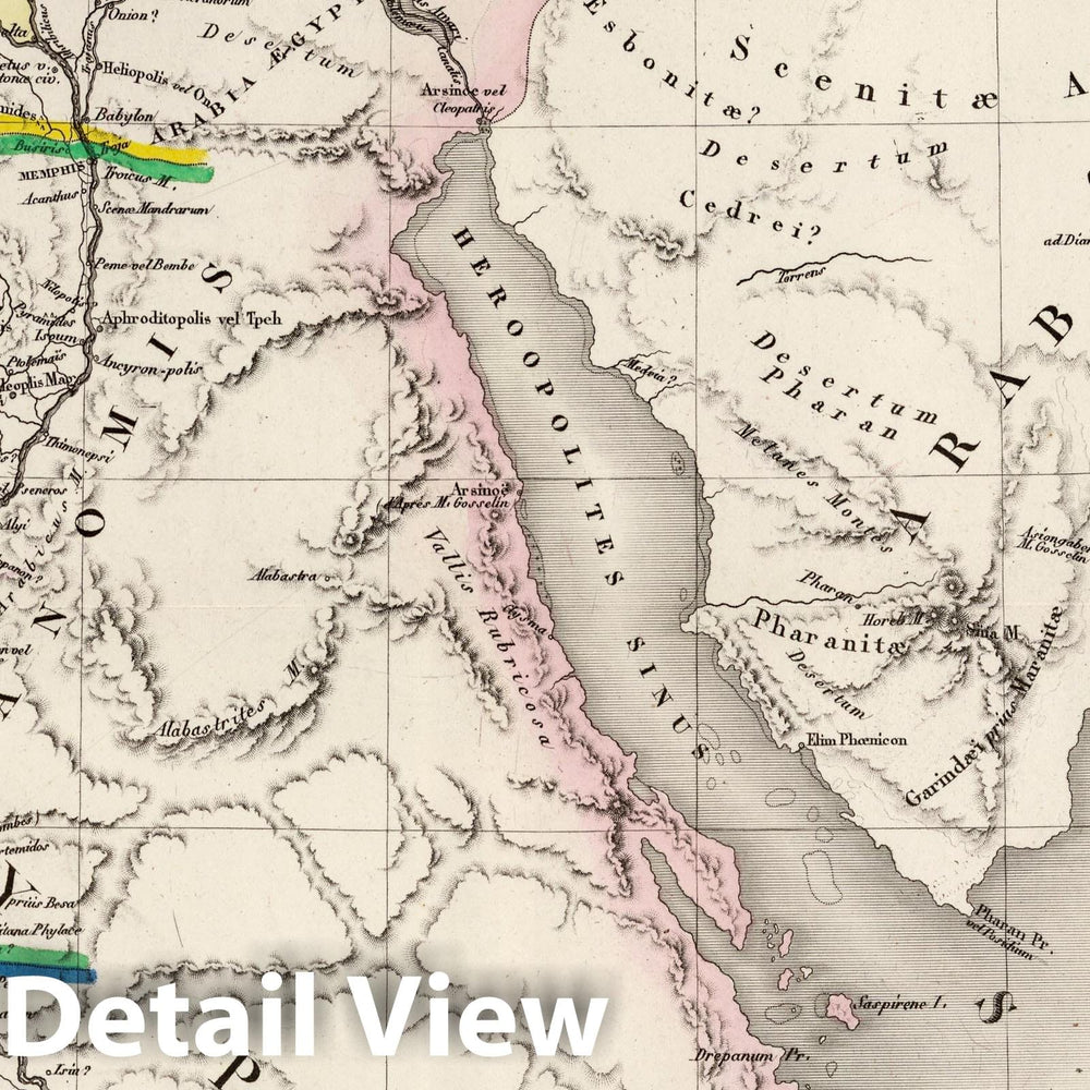 Historic Map : Egypt; Israel; Palestine; Saudi Arabia, 1875 Egypte Ancienne. , Vintage Wall Art