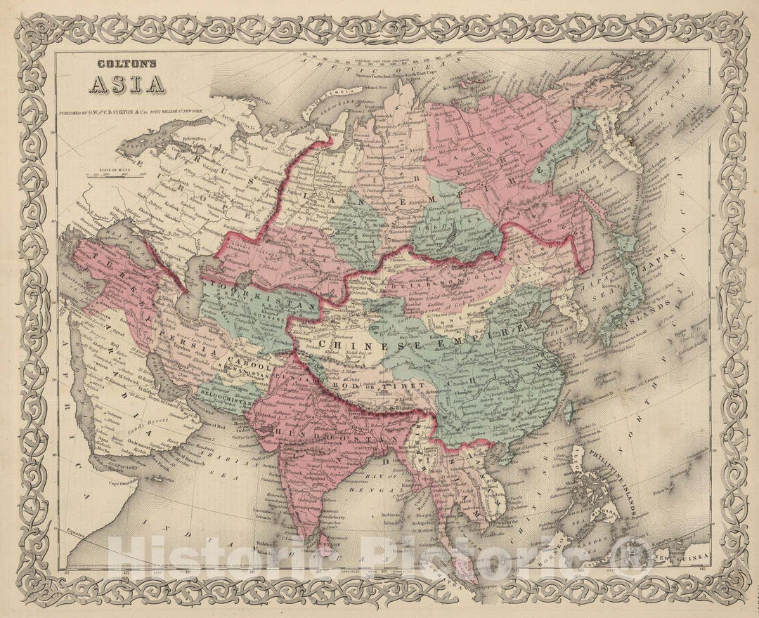 Historic Map : 1866 Asia. - Vintage Wall Art