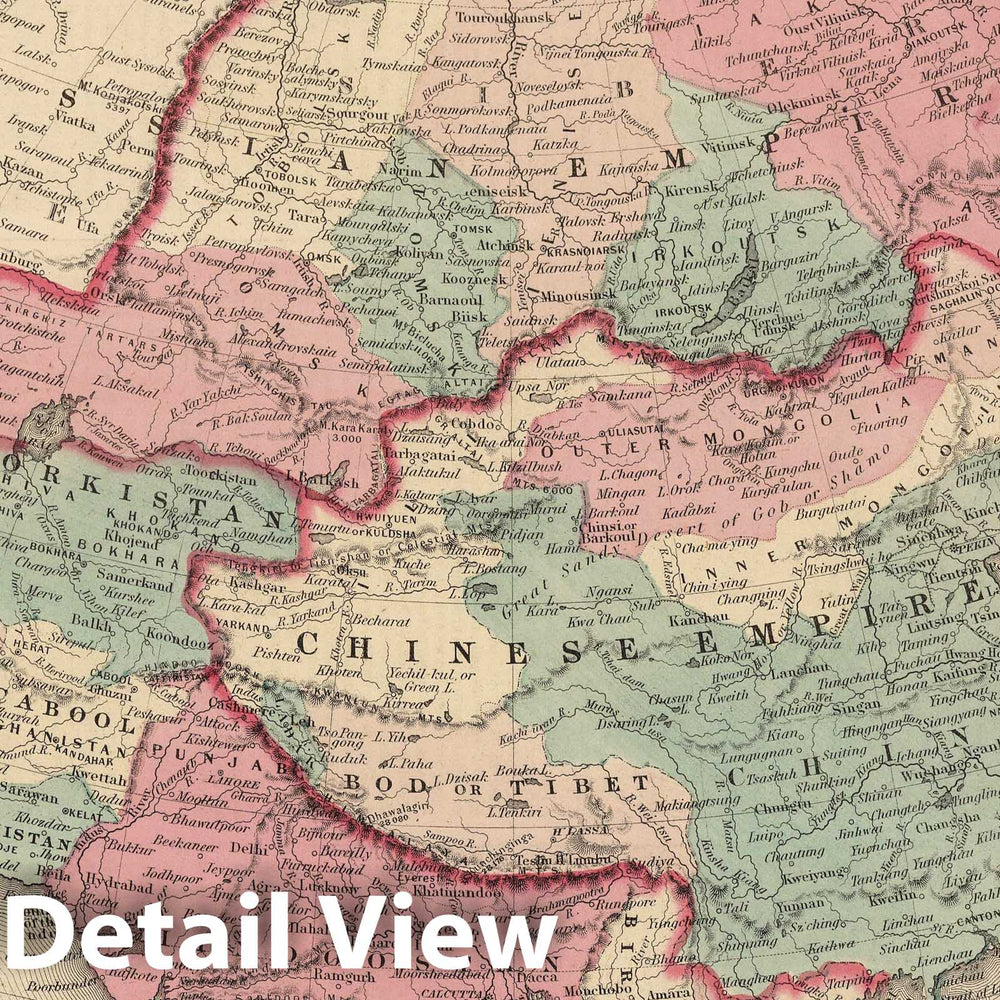 Historic Map : 1866 Asia. - Vintage Wall Art