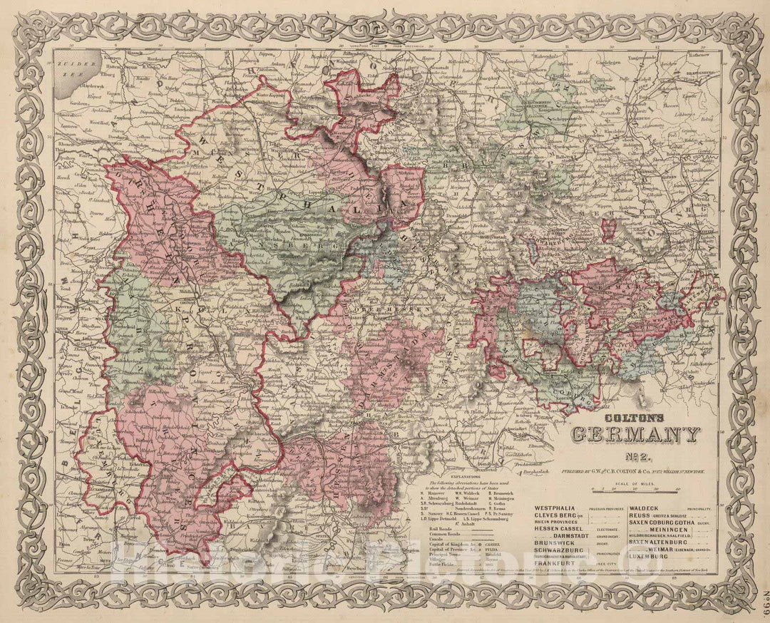 Historic Map : 1866 Germany No. 2. - Vintage Wall Art