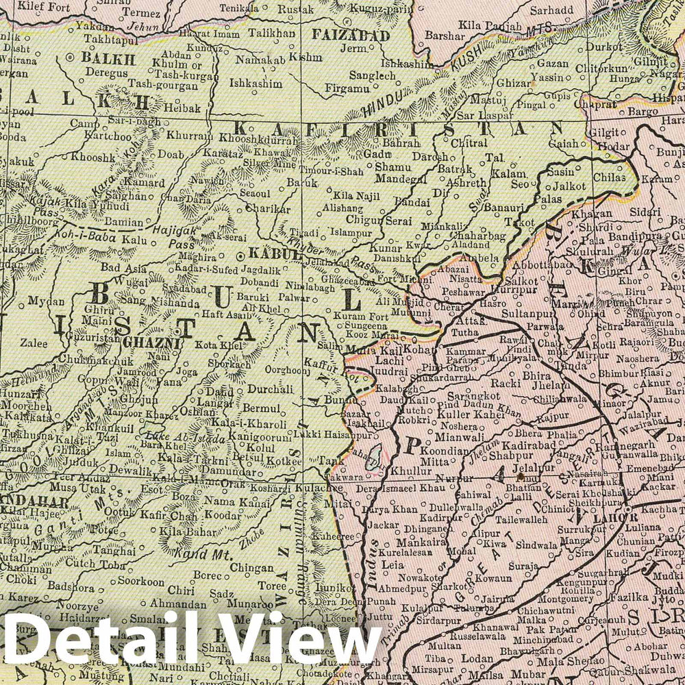 Historic Map : 1889 Central Asia - Vintage Wall Art