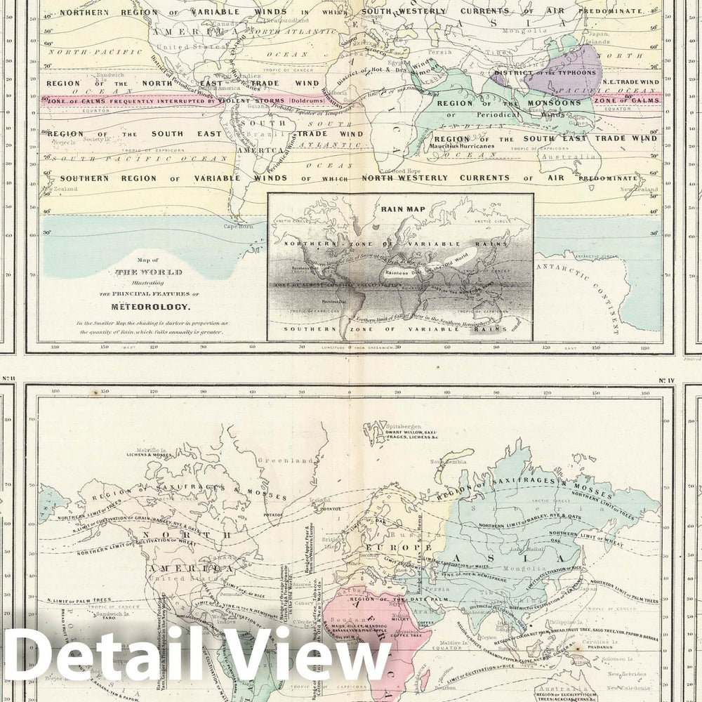 Historic Map : 1874 Map of the World. - Vintage Wall Art