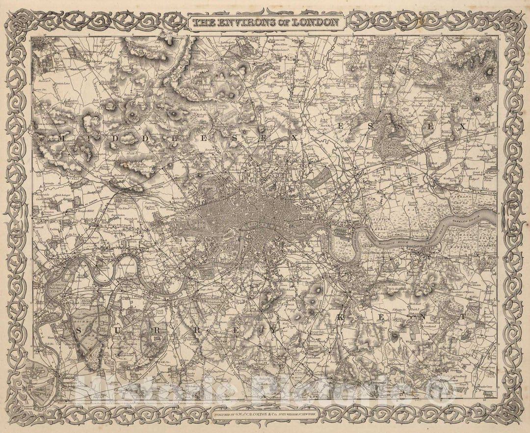 Historic Map : 1866 London. - Vintage Wall Art