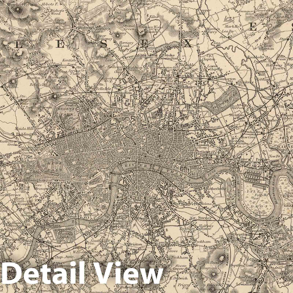 Historic Map : 1866 London. - Vintage Wall Art