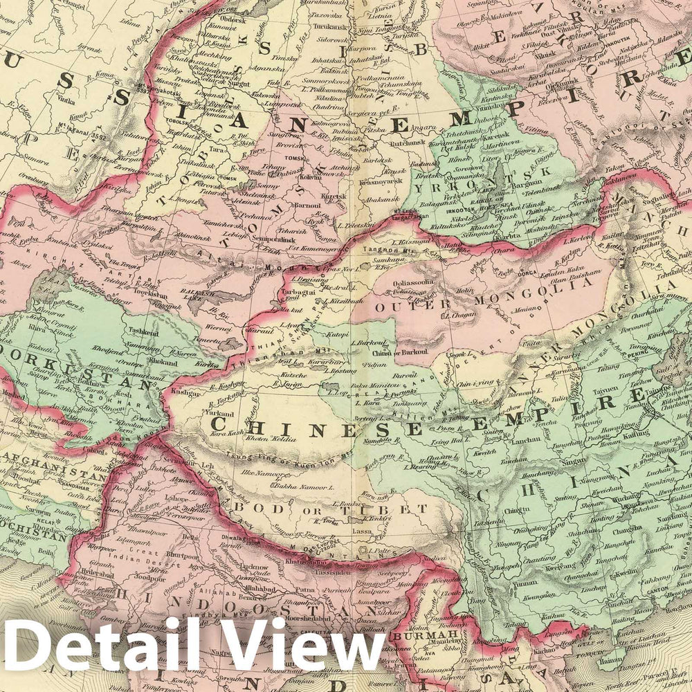 Historic Map : 1886 Asia. v2 - Vintage Wall Art