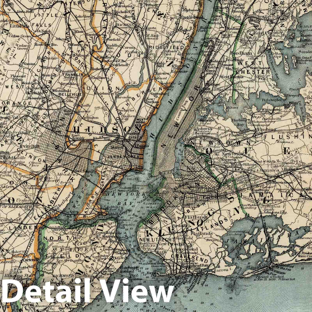 Historic Map : 1891 City of New York - Vintage Wall Art