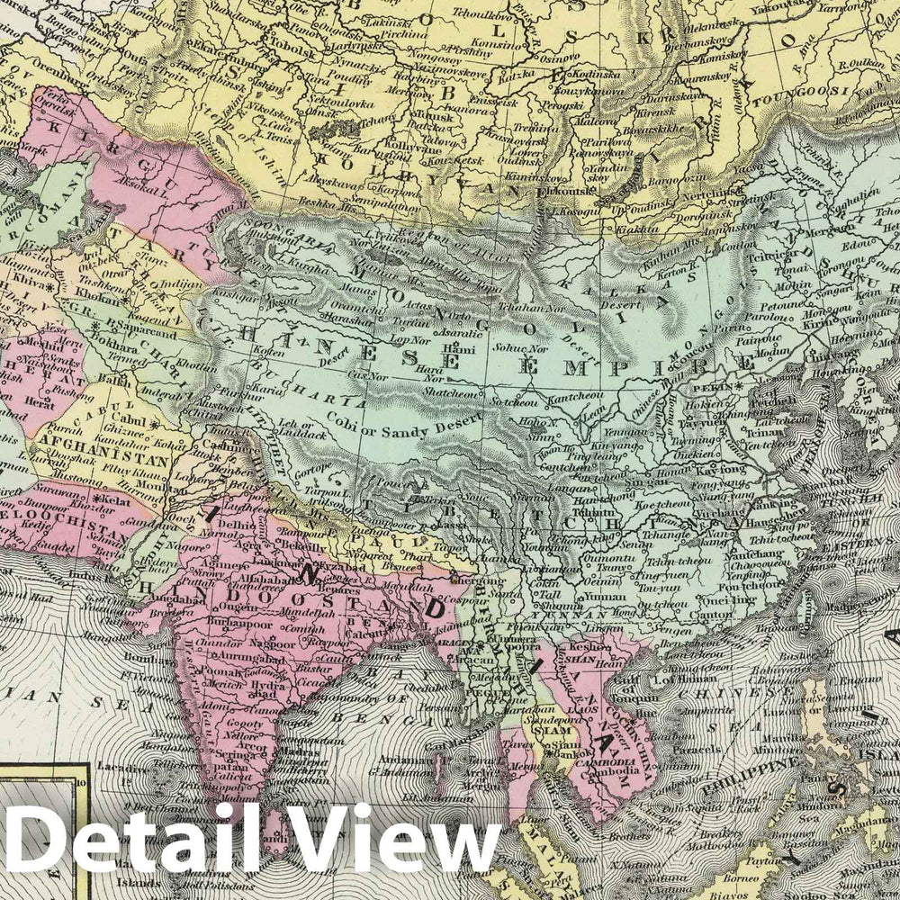 Historic Map : 1855 Asia - Vintage Wall Art