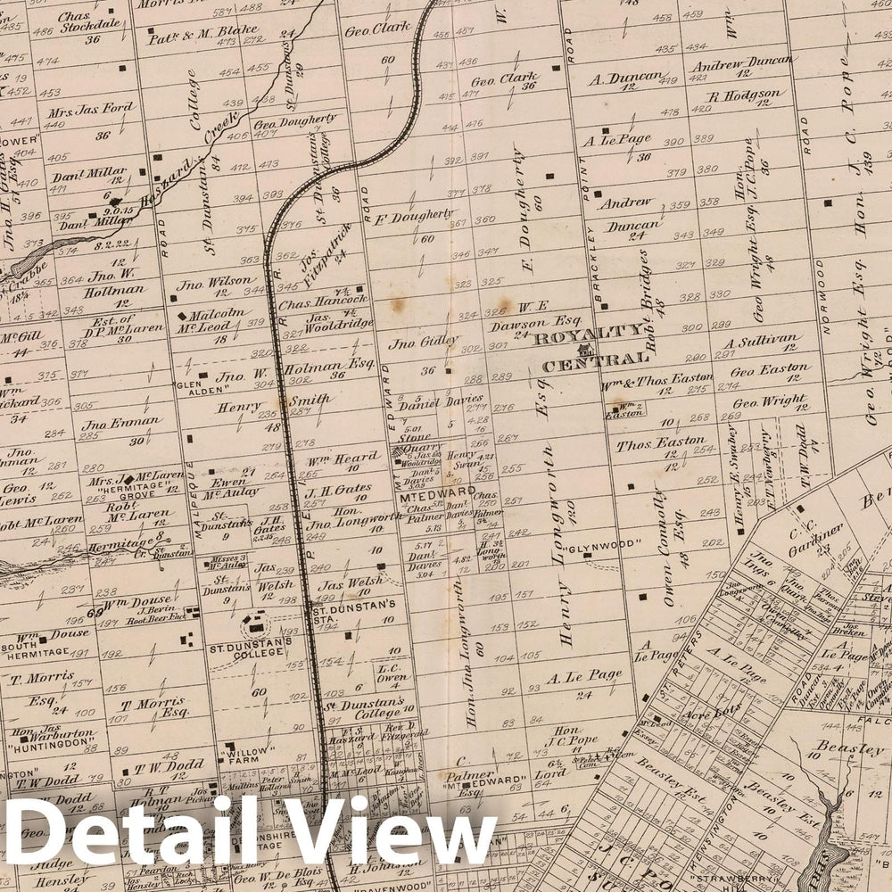 Historic Map : 1880 Plan of Charlottetown Royalty, Queens Co, P.E.I. - Vintage Wall Art