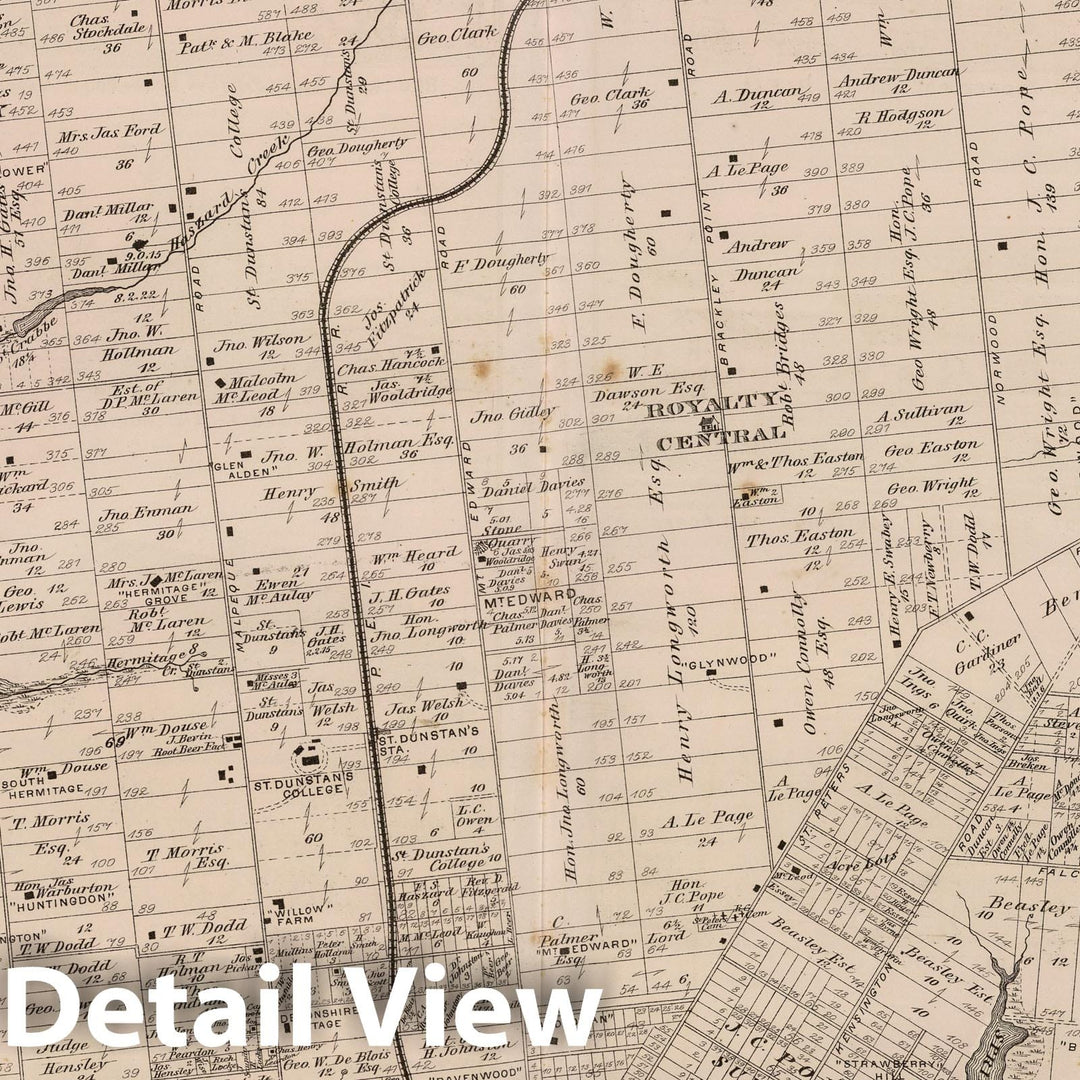 Historic Map : 1880 Plan of Charlottetown Royalty, Queens Co, P.E.I. - Vintage Wall Art