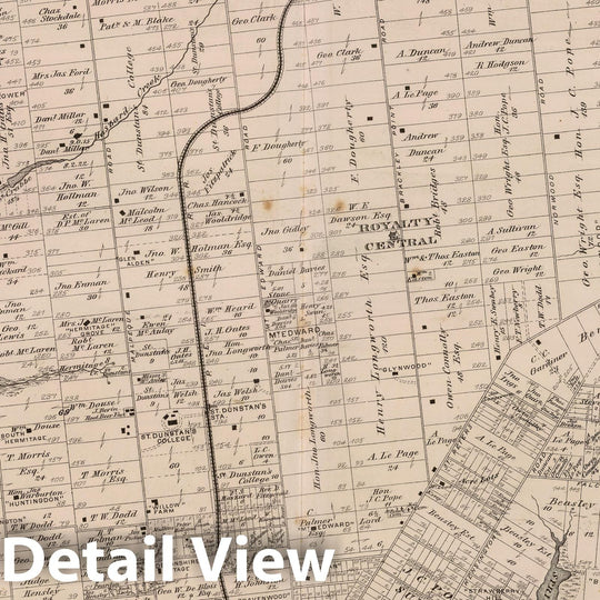 Historic Map : 1880 Plan of Charlottetown Royalty, Queens Co, P.E.I. - Vintage Wall Art