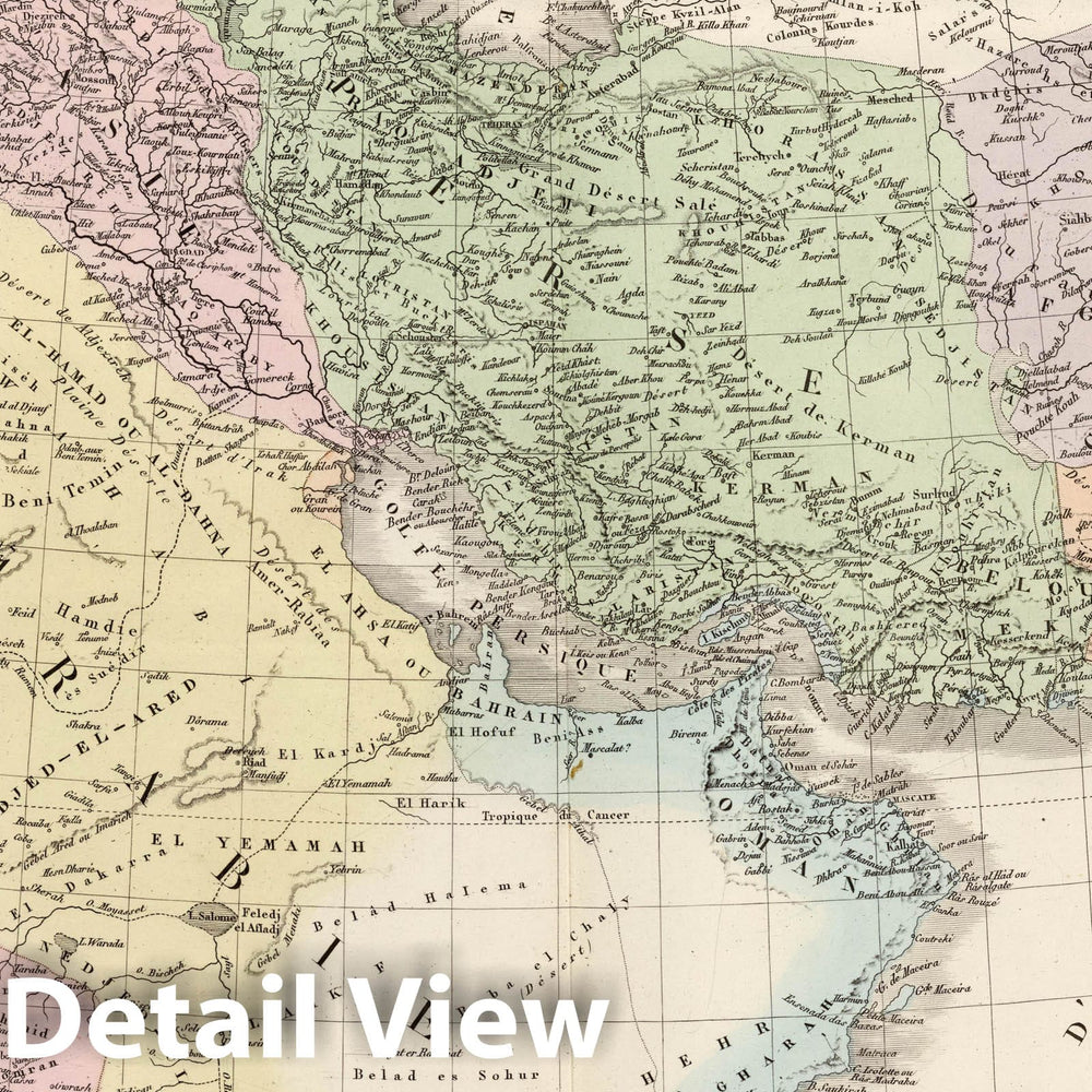 Historic Map : Saudi Arabia; Turkey; Iran; Iraq, Middle East 1875 Turquie d'Asie, Perse, Arabie, Afghanistan. , Vintage Wall Art