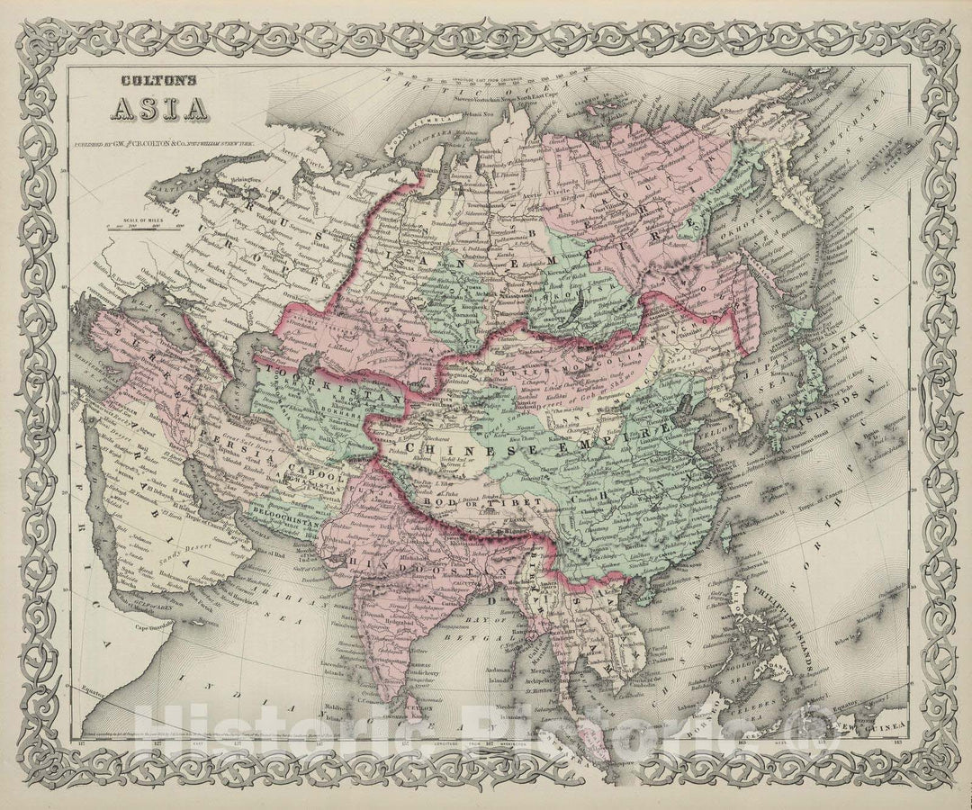 Historic Map : 1874 Asia. v3 - Vintage Wall Art