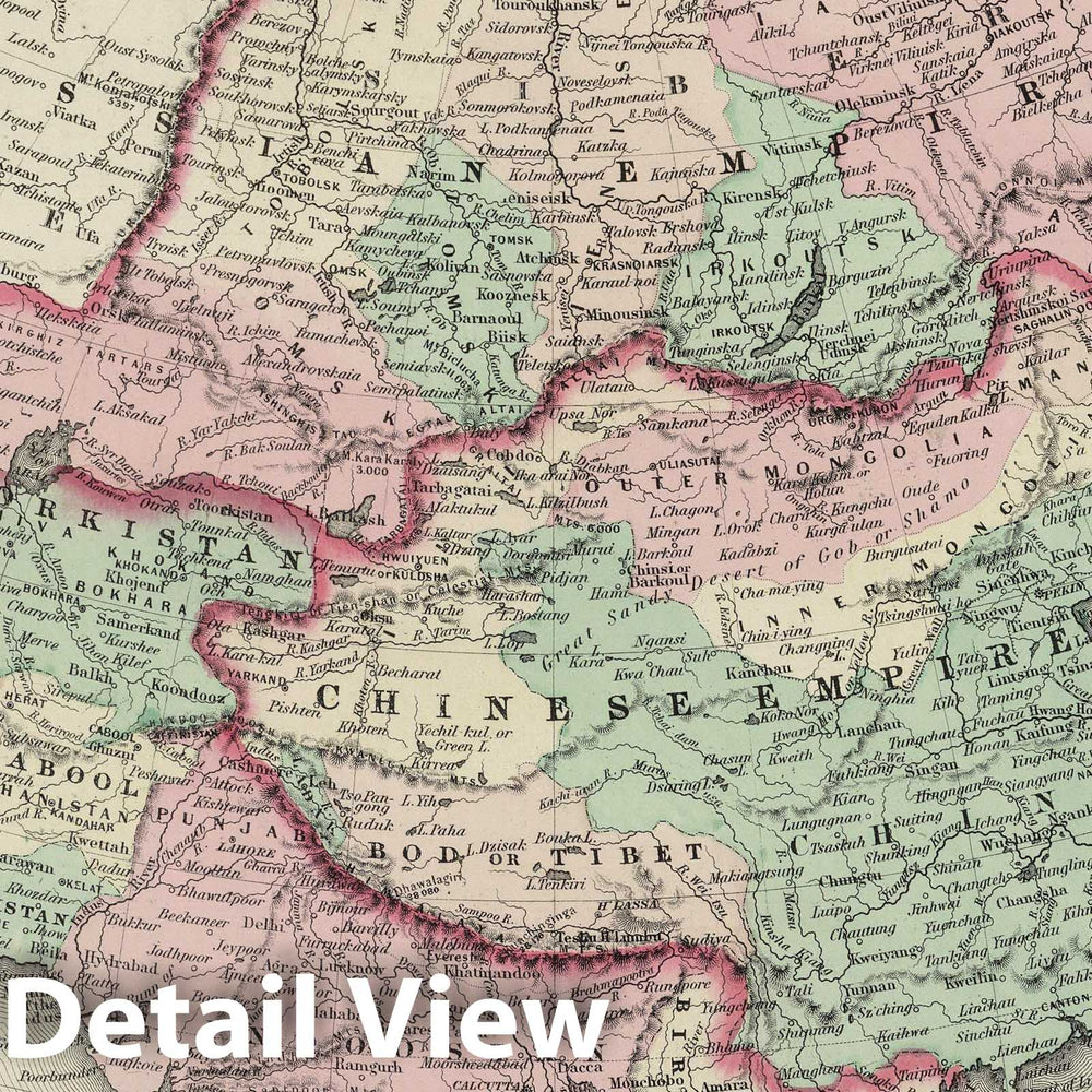 Historic Map : 1874 Asia. v3 - Vintage Wall Art