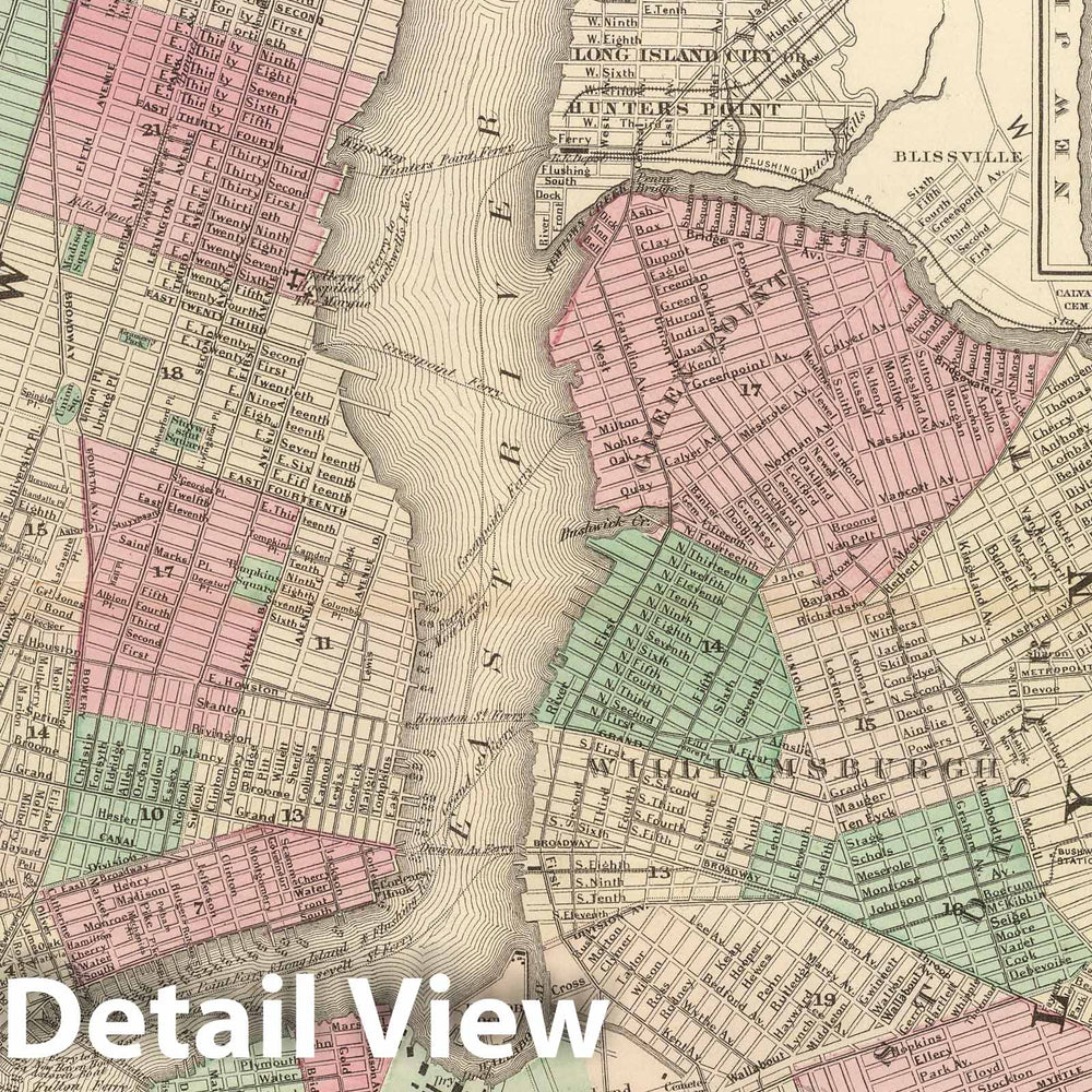 Historic Map : 1886 New York (City) and Brooklyn. - Vintage Wall Art