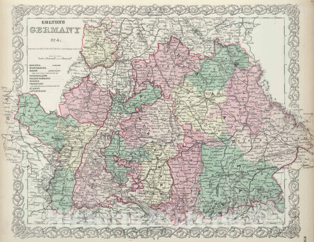 Historic Map : 1874 Germany. v2 - Vintage Wall Art