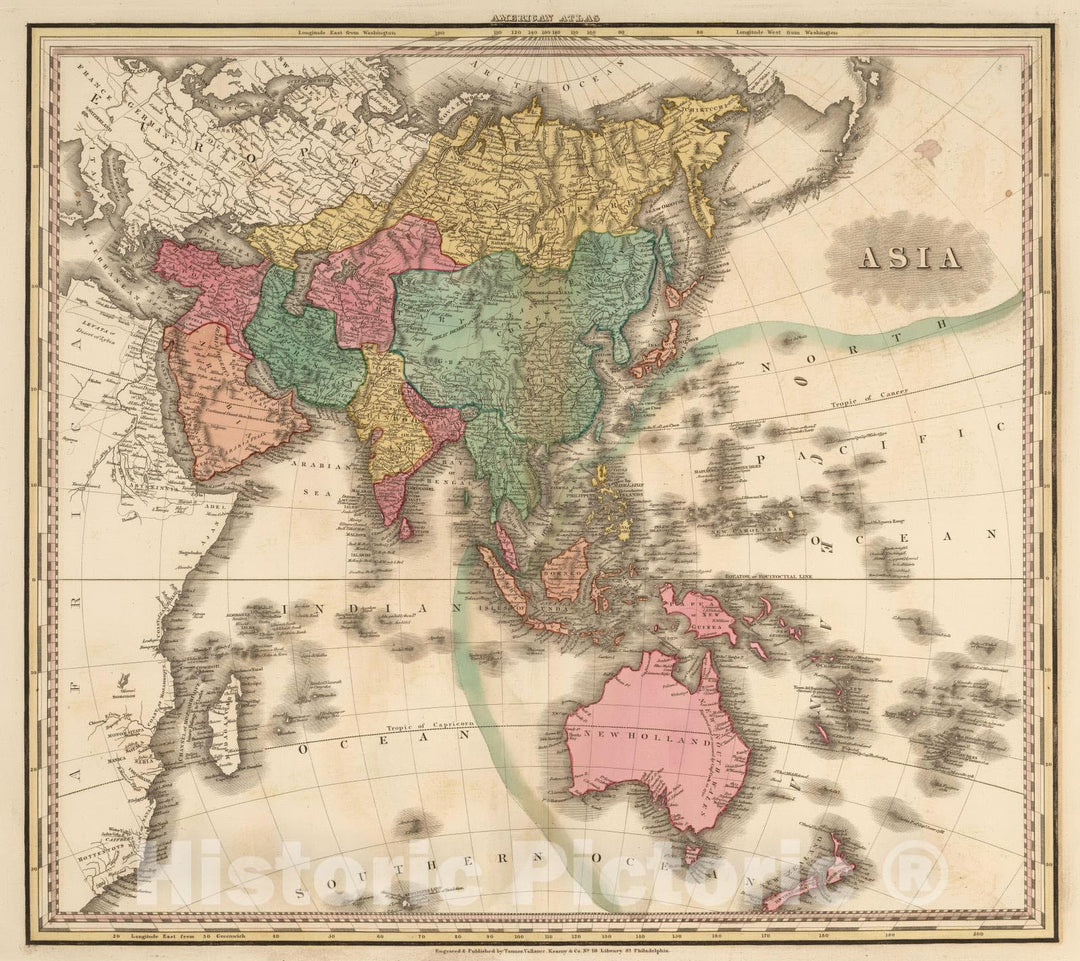 Historic Map : 1824 Asia. - Vintage Wall Art