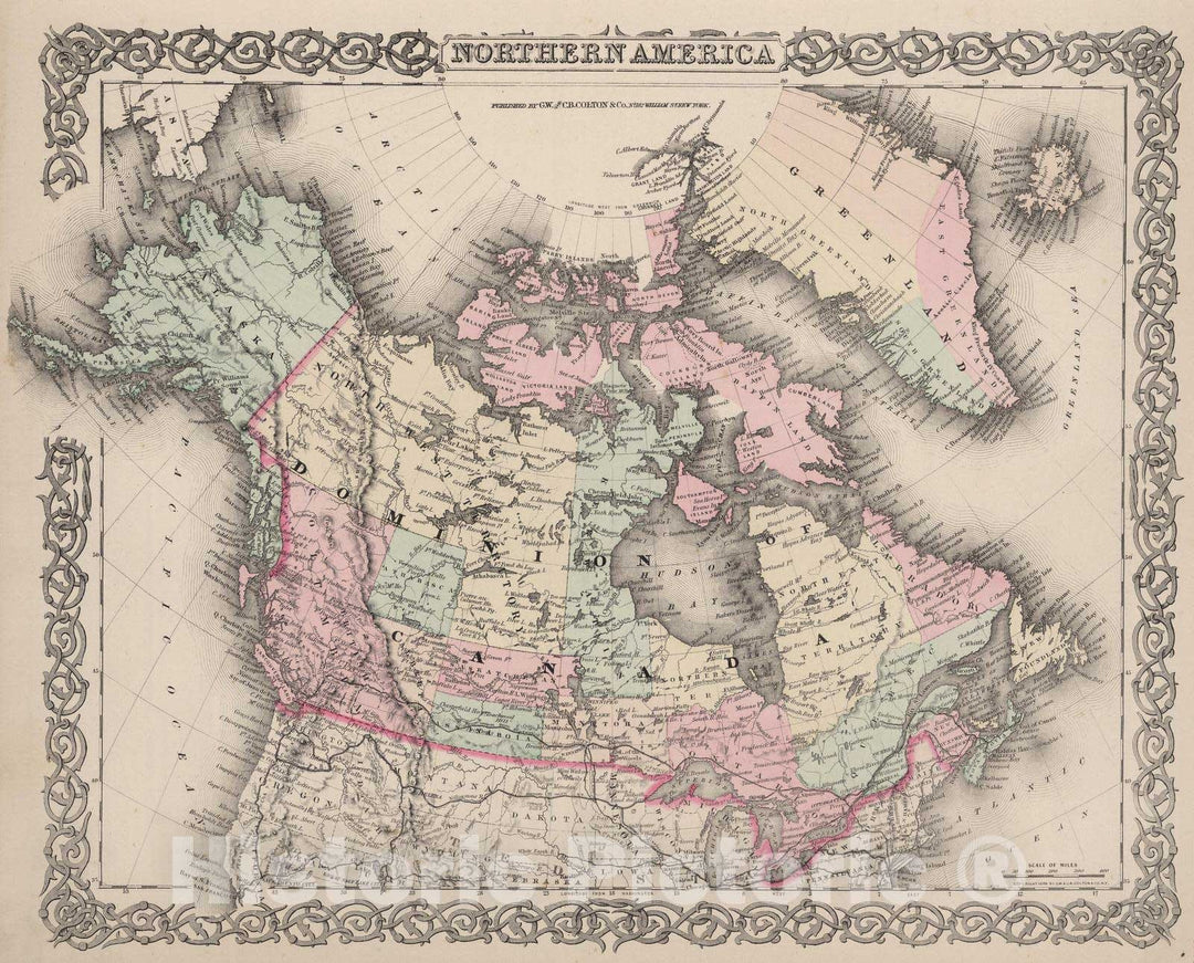 Historic Map : 1886 Northern America. - Vintage Wall Art