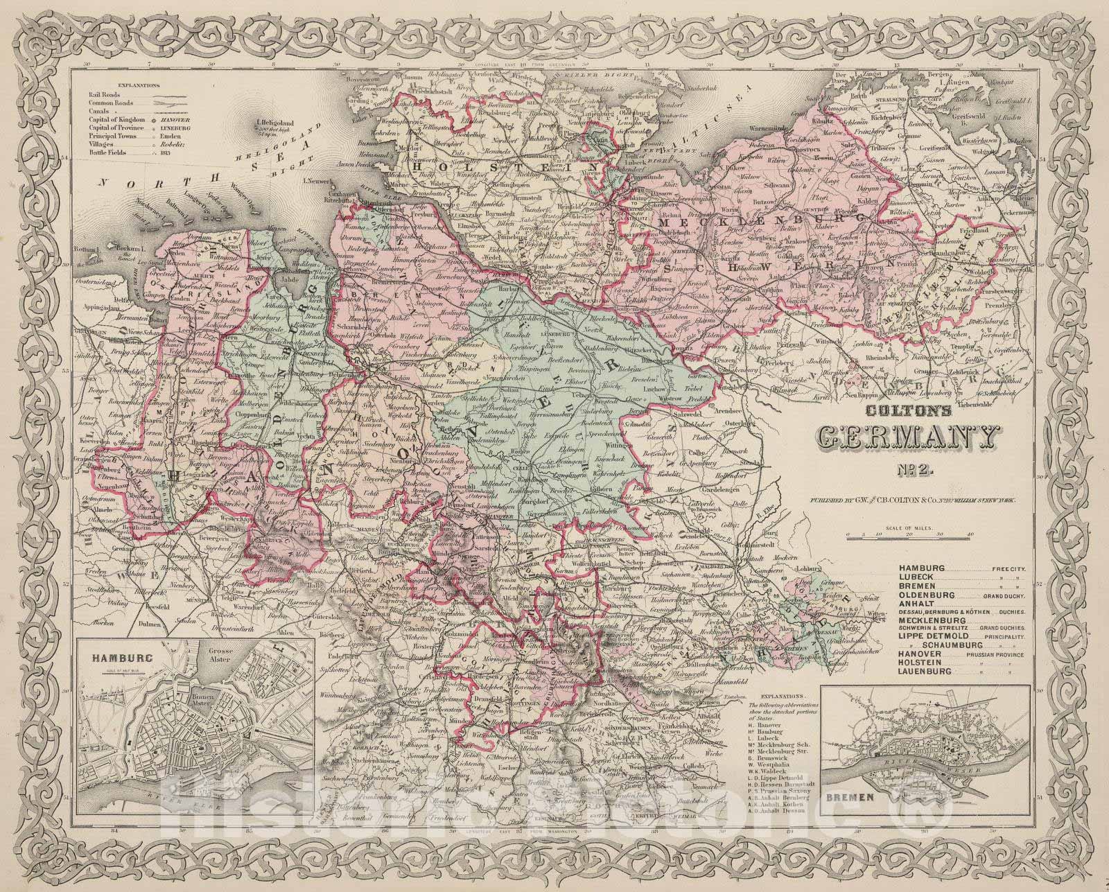 Historic Map : 1886 Germany No.2. - Vintage Wall Art