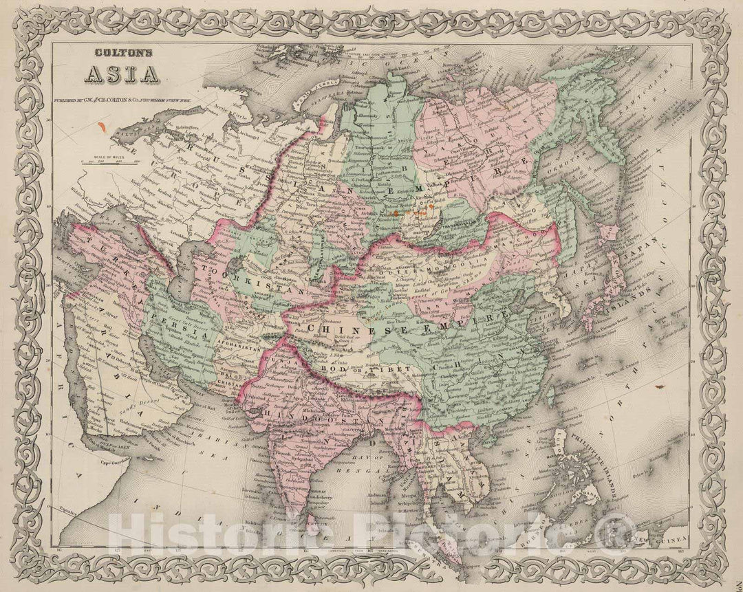 Historic Map : 1886 Asia. v3 - Vintage Wall Art