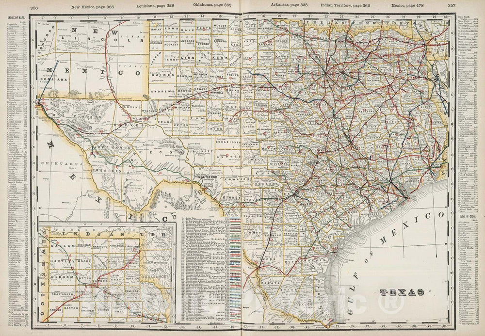 Historic Map : 1901 Texas. - Vintage Wall Art