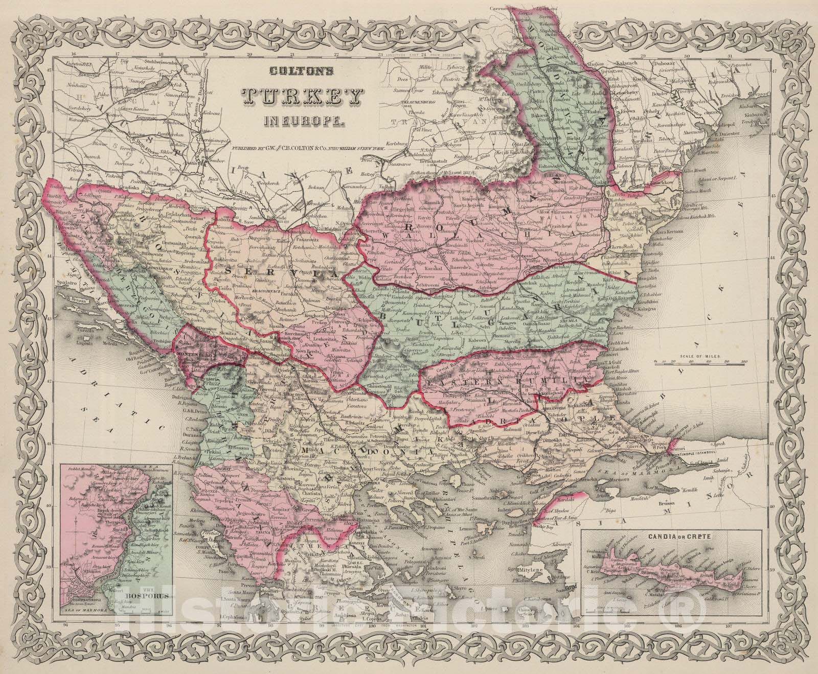 Historic Map : 1886 Turkey in Europe. - Vintage Wall Art