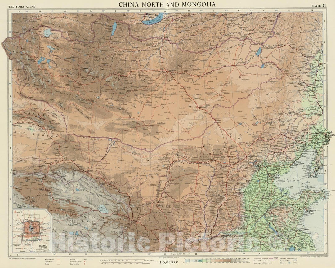 Historic Wall Map : 1958 China North and Mongolia. Plate 20, v.1 - Vintage Wall Art