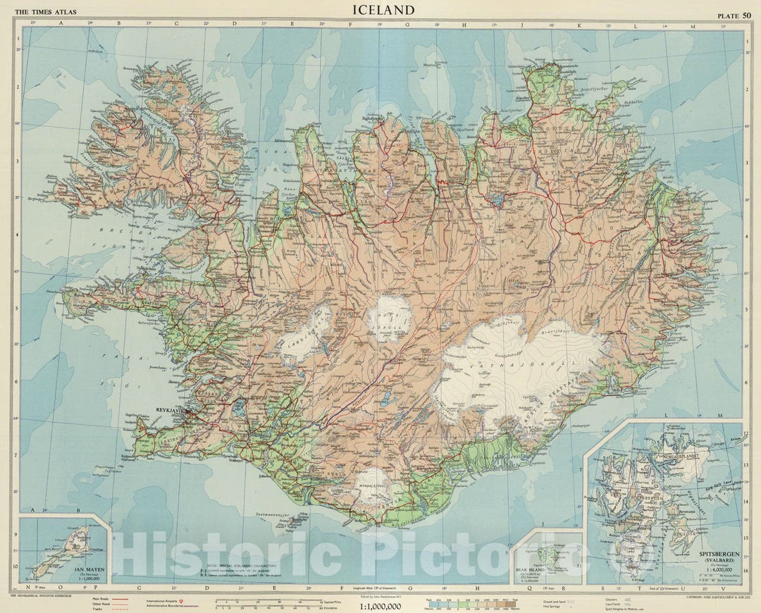 Historic Map : 1955 Iceland, Plate 50, V. III - Vintage Wall Art