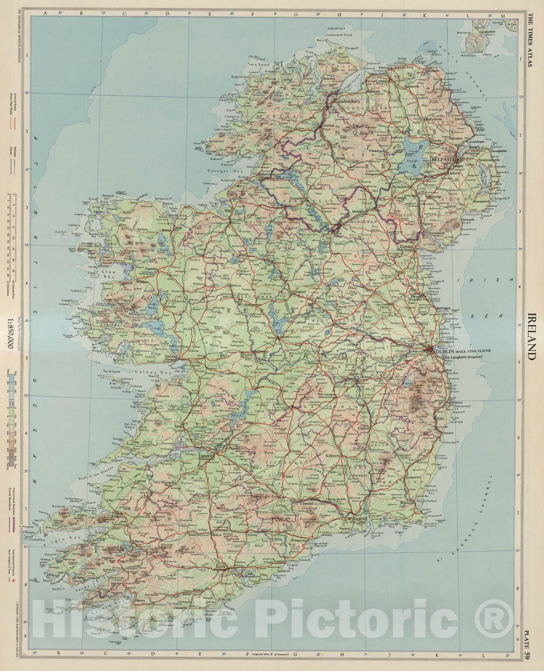 Historic Map : 1955 Ireland, Plate 59, V. III - Vintage Wall Art