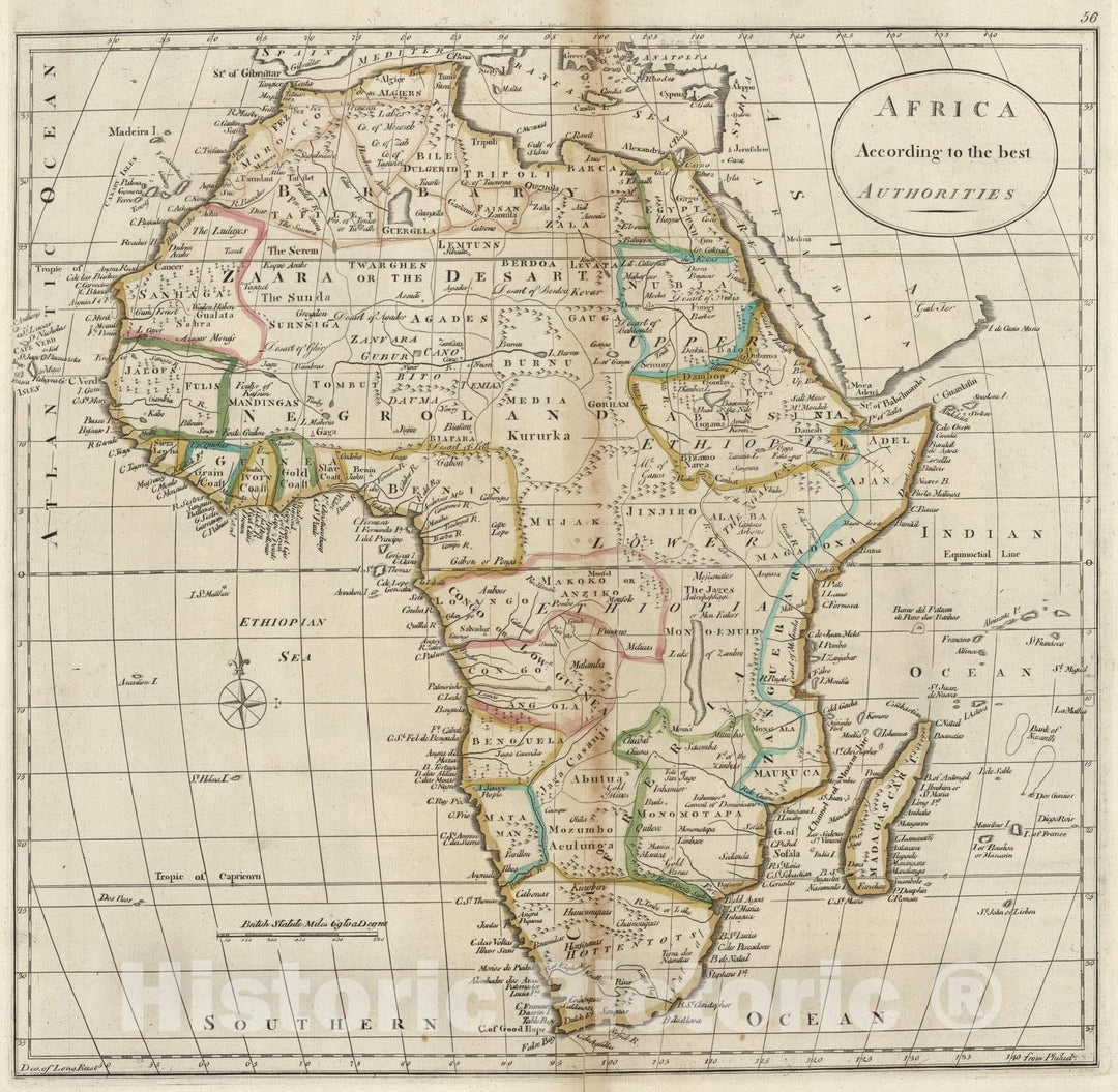 Historic Map : 1818 Africa. - Vintage Wall Art