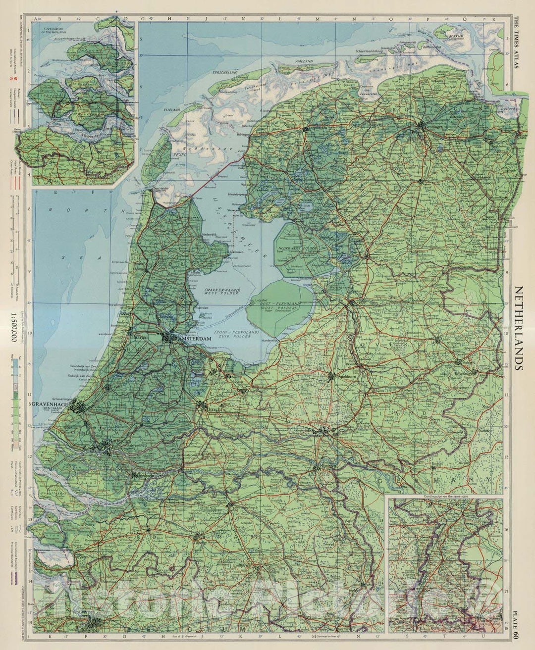 Historic Map : 1955 Netherlands, Plate 60, V. III - Vintage Wall Art