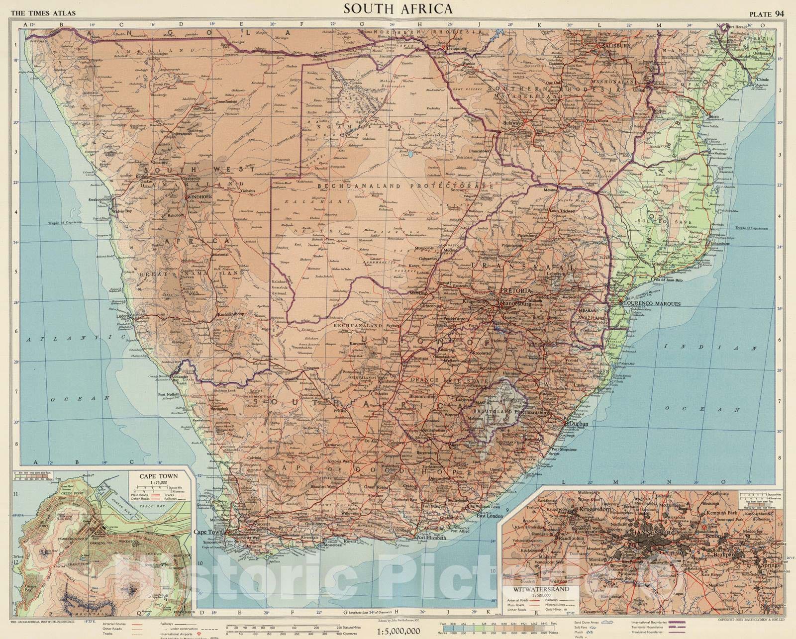 Historic Map : 1956 South Africa, Plate 94, V. IV - Vintage Wall Art