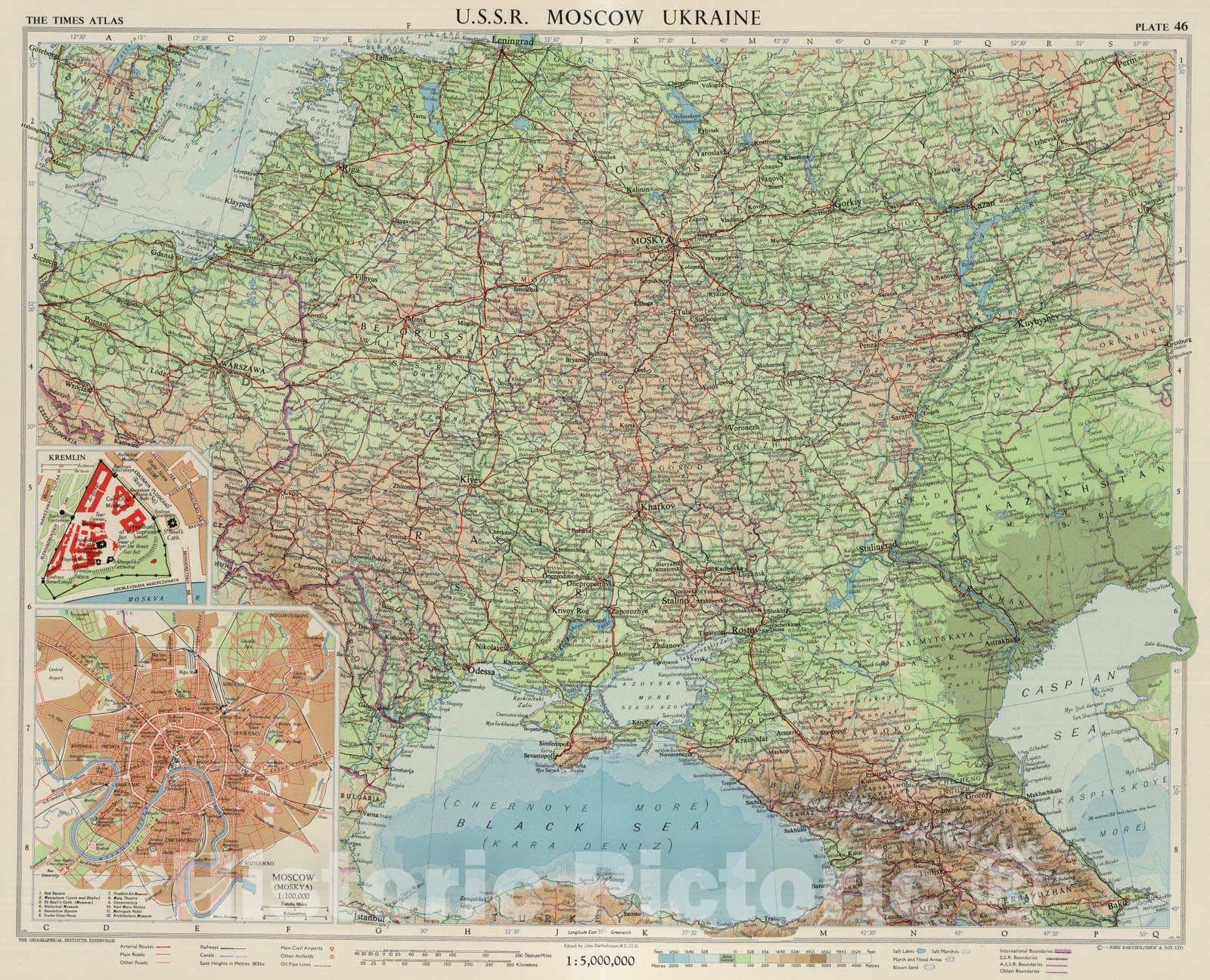 Historic Map : 1959 U.S.S.R. Moscow, Ukraine. Plate 46, V. II - Vintage Wall Art