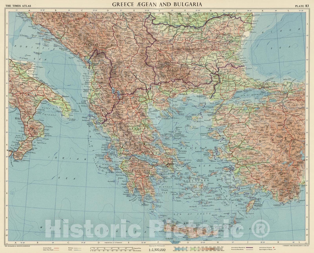 Historic Map : 1956 Greece Aegean and Bulgaria, Plate 83, V. IV - Vintage Wall Art