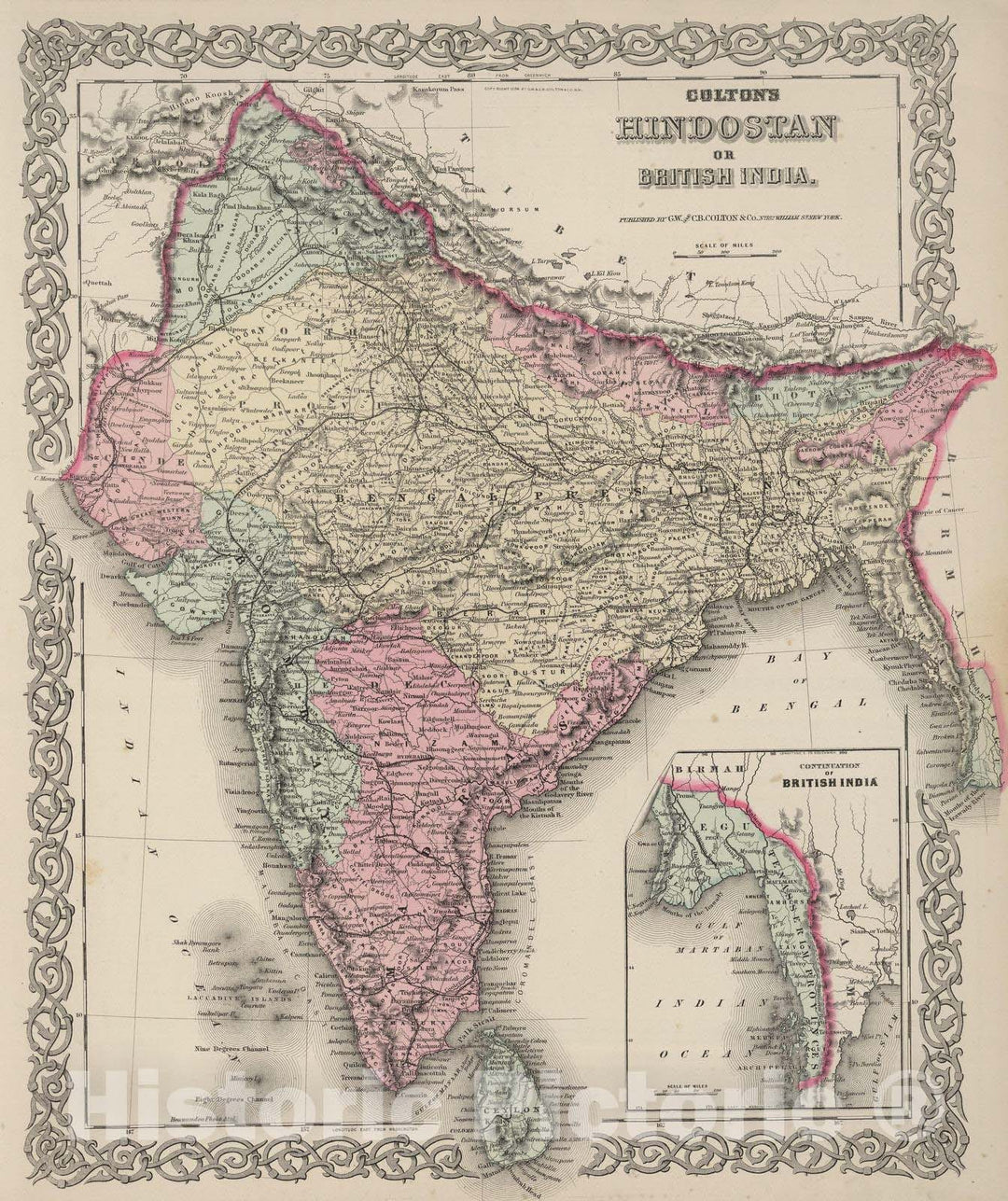 Historic Map : 1886 India. - Vintage Wall Art