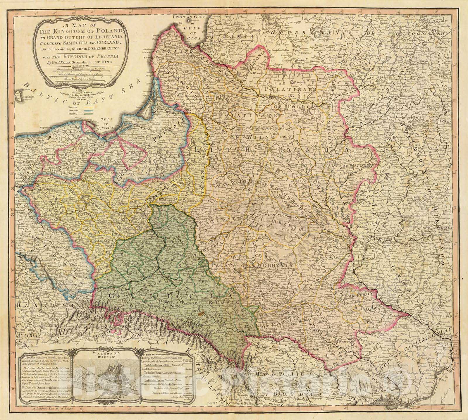 Historic Map : 1799 Poland, Prussia. v1 - Vintage Wall Art