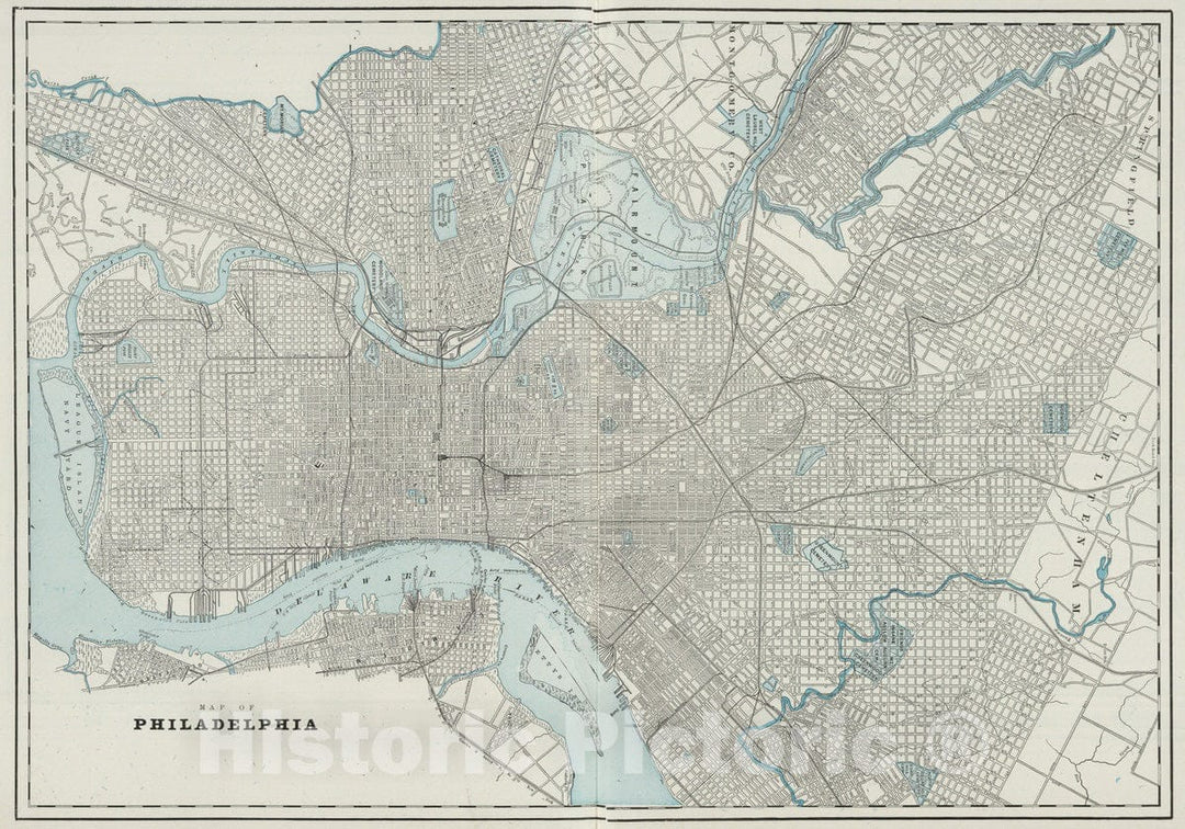 Historic Map : 1901 Philadelphia. - Vintage Wall Art