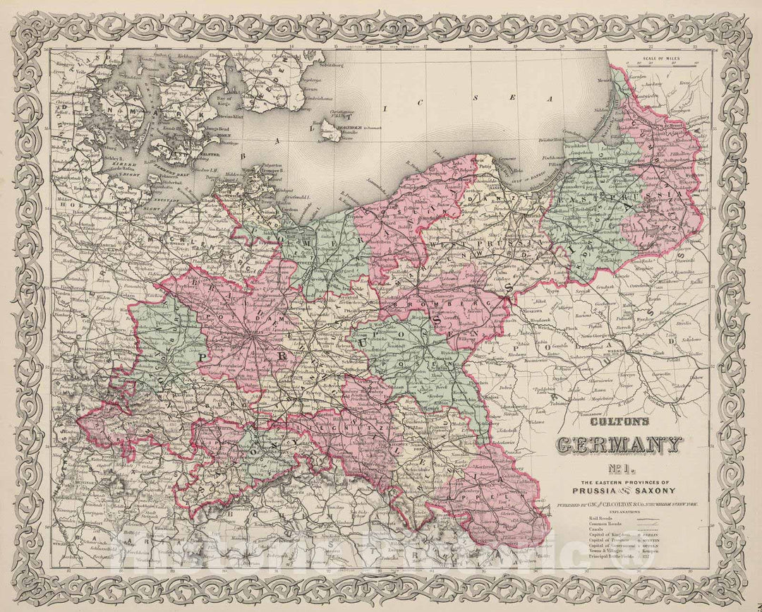 Historic Map : 1886 Germany No.1, Prussia and Saxony. - Vintage Wall Art