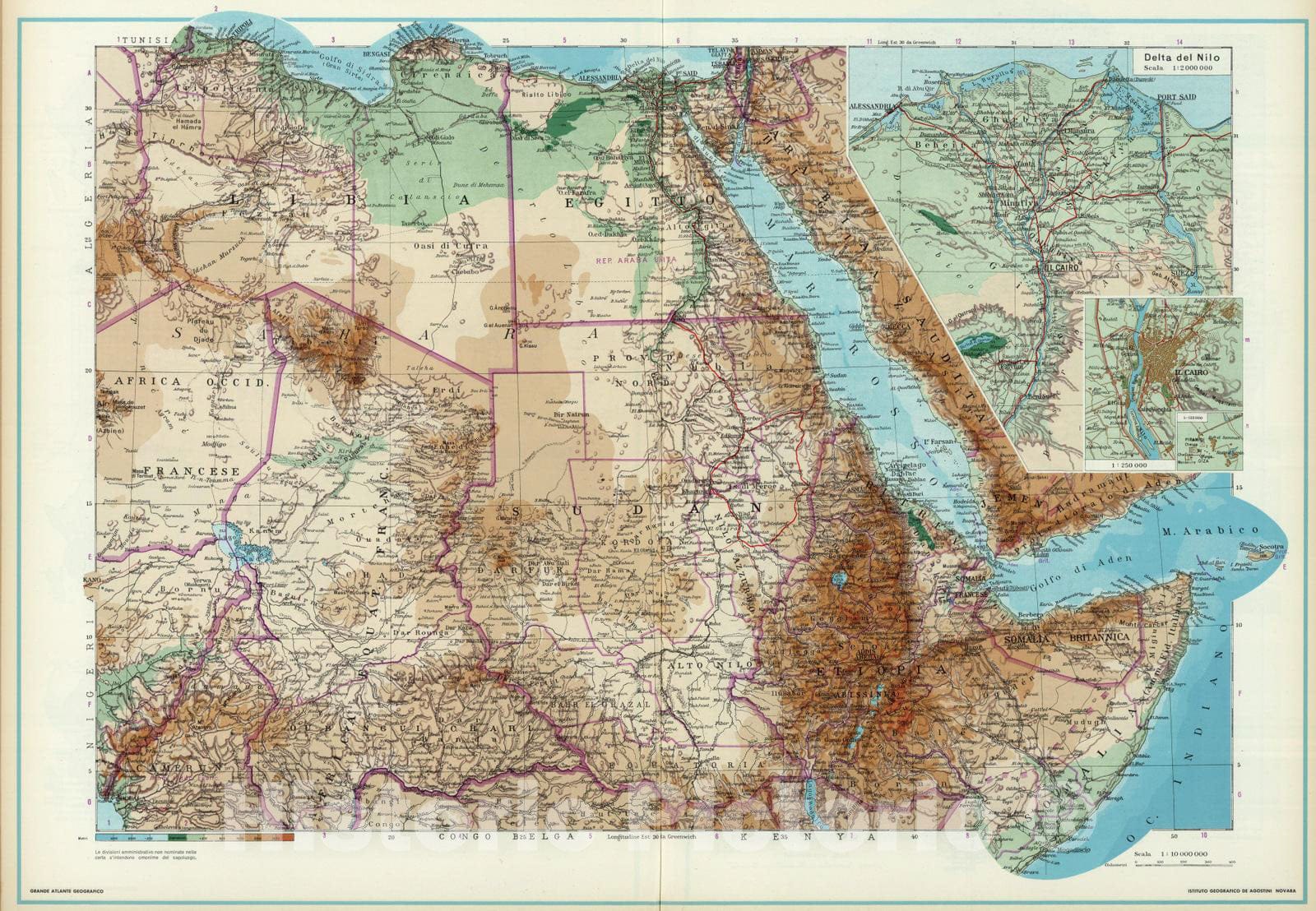 Historic Map : 1952 Northeast Africa. - Vintage Wall Art