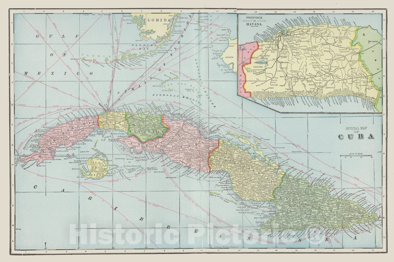 Historic Map : 1901 Cuba. - Vintage Wall Art