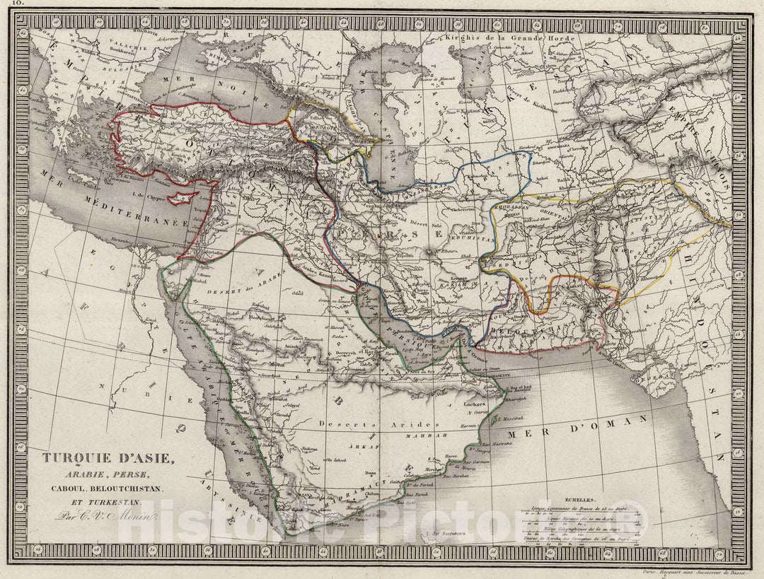 Historic Map : Turkey; Iran; Pakistan; Saudi Arabia, 1839 Turquie d'Asie, Arabie, Perse, Caboul, Beloutchistan, et Turkestan. , Vintage Wall Art