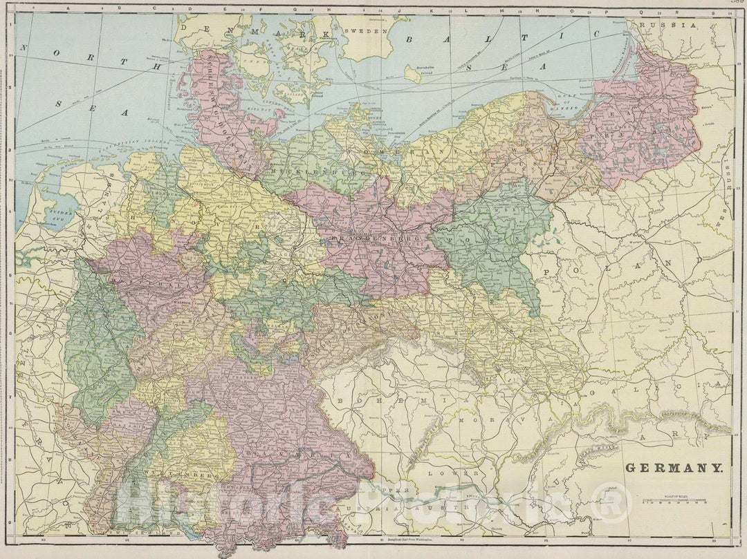 Historic Map : 1901 Germany. - Vintage Wall Art