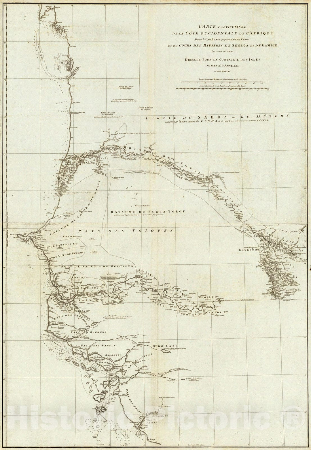 Historic Map : Africa, West 1751 Composite: Afrique occidentale , Vintage Wall Art