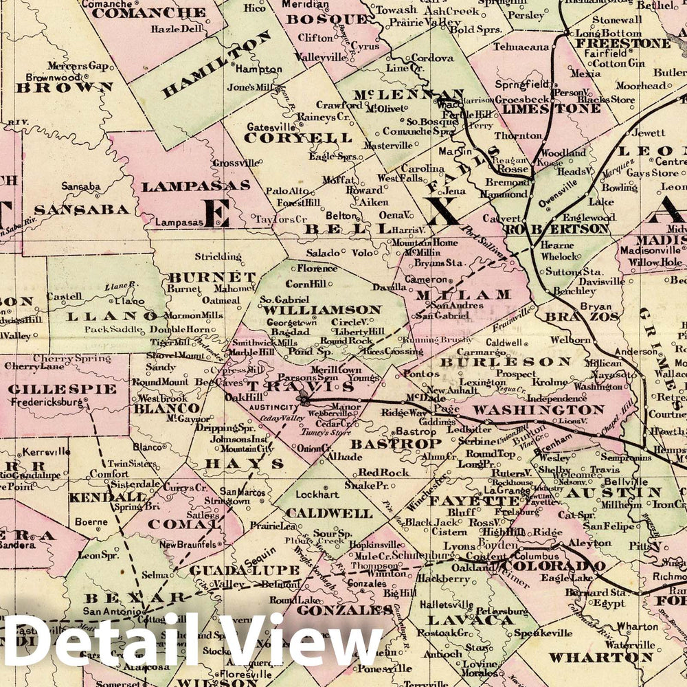 Historic Map : National Atlas - 1875 Texas. - Vintage Wall Art